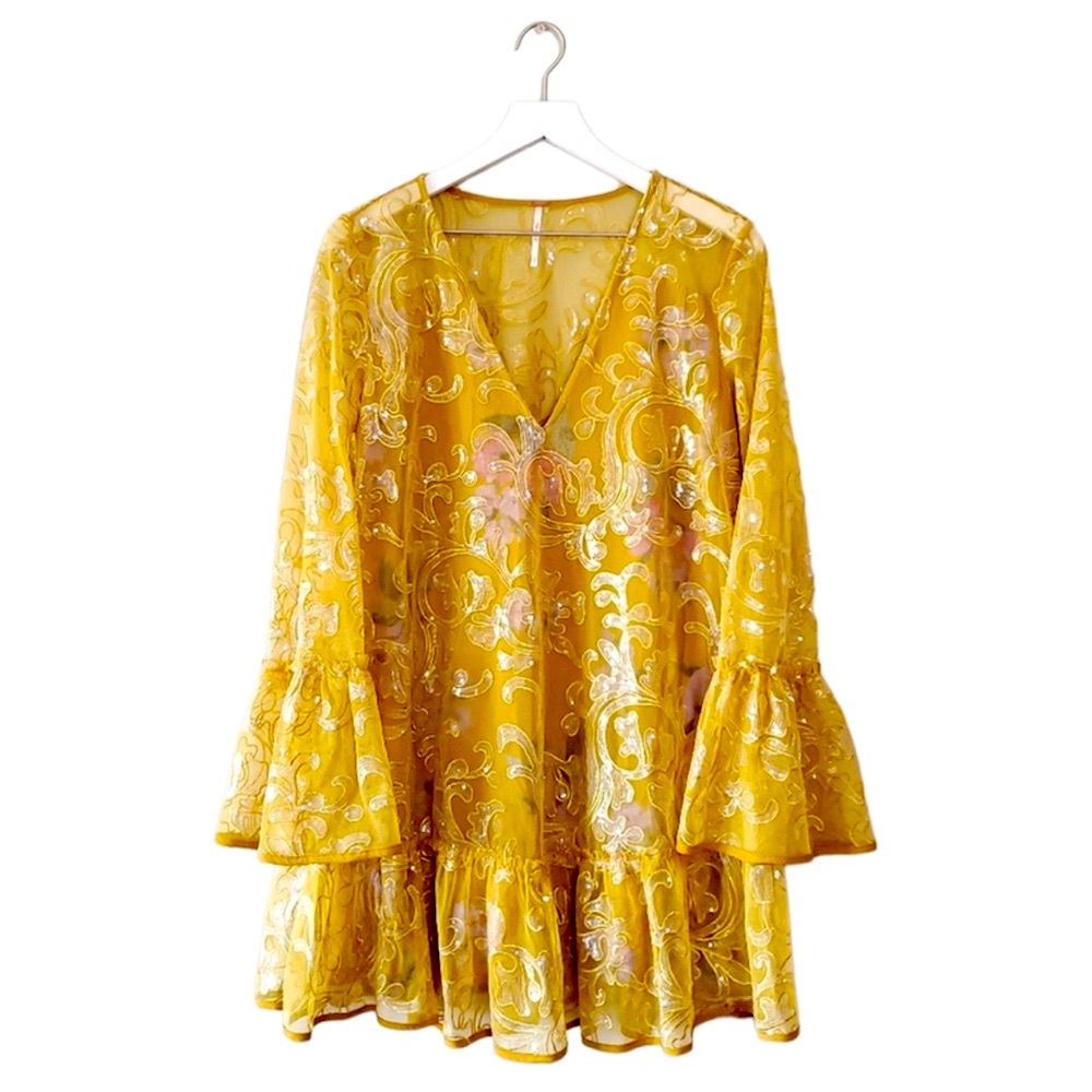 Free People Falling Flowers Frock Mini Dress